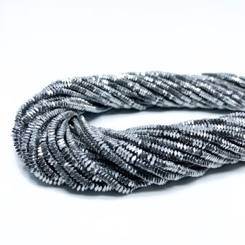 Hematyt Heishi Fasetowana Srebro 2x1 mm Sznur 40cm