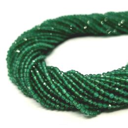Onyks Zielony Kule 2.5 mm Fasetowane Sznur 40 cm 