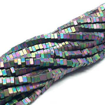 Hematyt Heishi Benzyna Tytan Matowy 2x2x1 mm Sznur 40cm