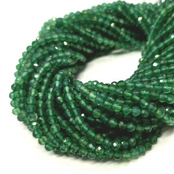 Onyks Zielony Kule 4 mm Fasetowane Sznur 40 cm 