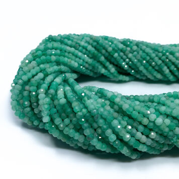 Szmaragd Oponka Fasetowana 3x2 mm Sznur 40cm 