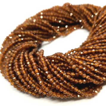 Granat Hessonit Kulka 3 mm  Sznur 40cm