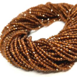 Granat Hessonit Kulka 3 mm  Sznur 40cm