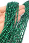 Malachit Naturalny Fasetowany Kule 4 mm Sznur 40cm - 2