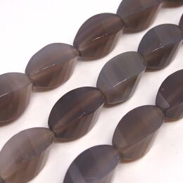 Chalcedon Szary Oliwki Skręcone 20x10 mm