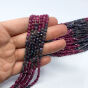 Szafir i Rubin Mix Moneta Fasetowana 4 mm Sznur 40cm Pastylka - 2
