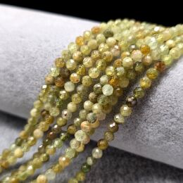 Granat Zielony Grossular Kulka Fasetowana 4  mm