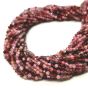 Spinel Czerwony Kulka Fasetowana 3 mm - Sznur 40cm