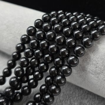 Turmalin Czarny 8 mm Gładki Szerl Skoryl Kulka