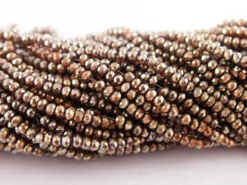 Fianit Oponki Fasetowane 3/2 mm Oliwkowo-złote 