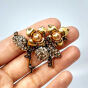 Broszka z Cyrkoniami i Perłą Złote Kwiatki 44 x 50 mm - 2