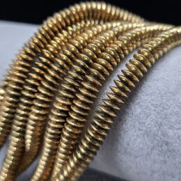 Hematyt Złoty Dysk Rondelle 6x2 mm Sznur 40cm
