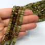 Granat Zielony Grossular Oponka Fasetowana 6x4 mm - Sznur 40cm  - 2