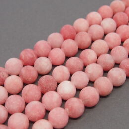 Jade Matt beads 8mm Pink cord 40cm