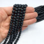 Onyks Matowy Kule Fasetowane 6mm Sznur 40cm  - 2