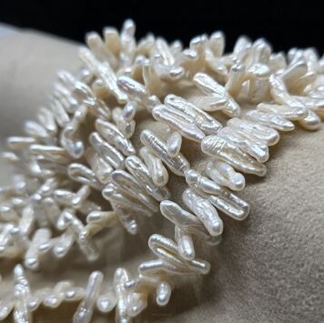 Perła Naturalna Biała Patyczki 18x5x3mm  