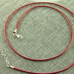 Baza Naszyjnika/Sznurek z zapięciem 2mm bordowy 71cm