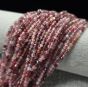 Spinel Czerwony Kulka Fasetowana 3 mm - Sznur 40cm
