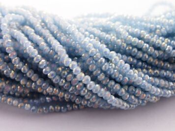 Fianit Oponki Fasetowane 3/2 mm Błękitne