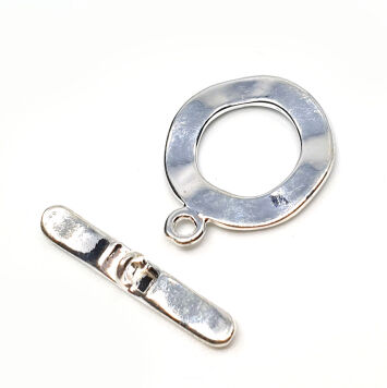 Zapięcie Toggle Stal Jasne Srebro 19 mm