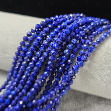 Lapis Lazuli Kulka Fasetowana 4 mm Sznur 40cm