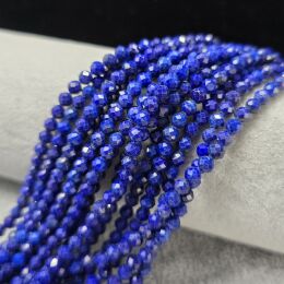 Lapis Lazuli Kulka Fasetowana 4 mm Sznur 40cm