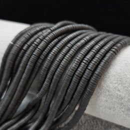 Hematyt Czarny Matowy Dysk 4x1 mm Sznur 40cm