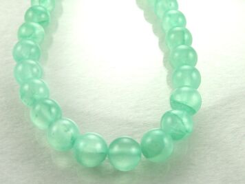 Semitransparent jade beads 12mm Turquoise cord 40cm