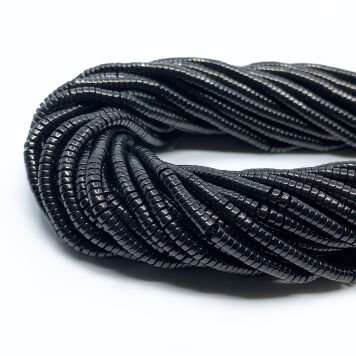 Hematyt Walec 3x1 mm Czarny Błysk