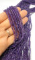 Ametyst Kulka Fasetowana 3 mm Sznur 40cm - 2